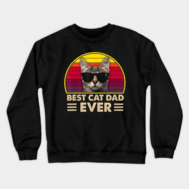 cat dad papa gift Crewneck Sweatshirt by nguyenlinh72